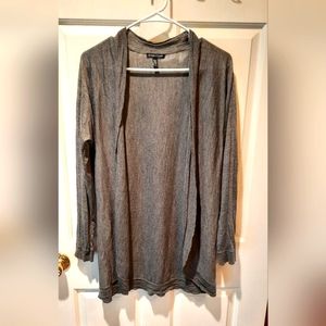 Eileen Fisher Gray Marino Wool Open Front Cardigan size XS